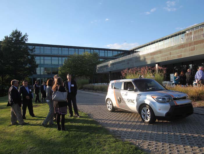 Photo from demonstration at Swiss Re