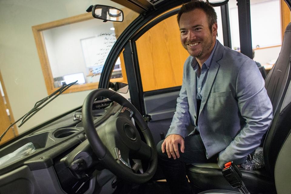 Man sitting in a Polaris Gem