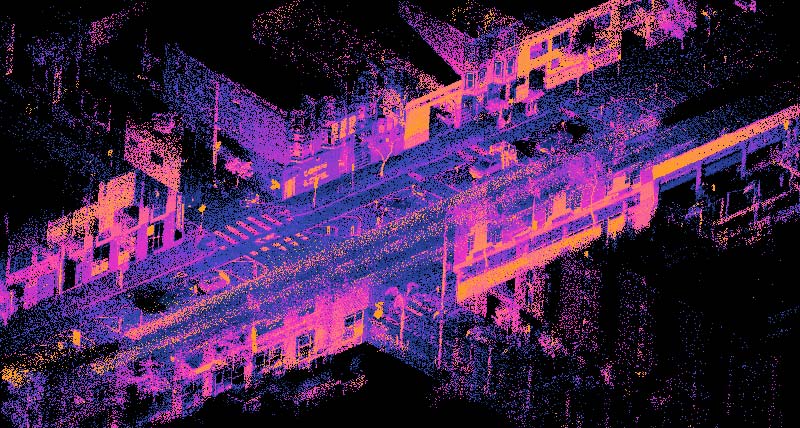 Ouster point cloud image of wikipedia slam
